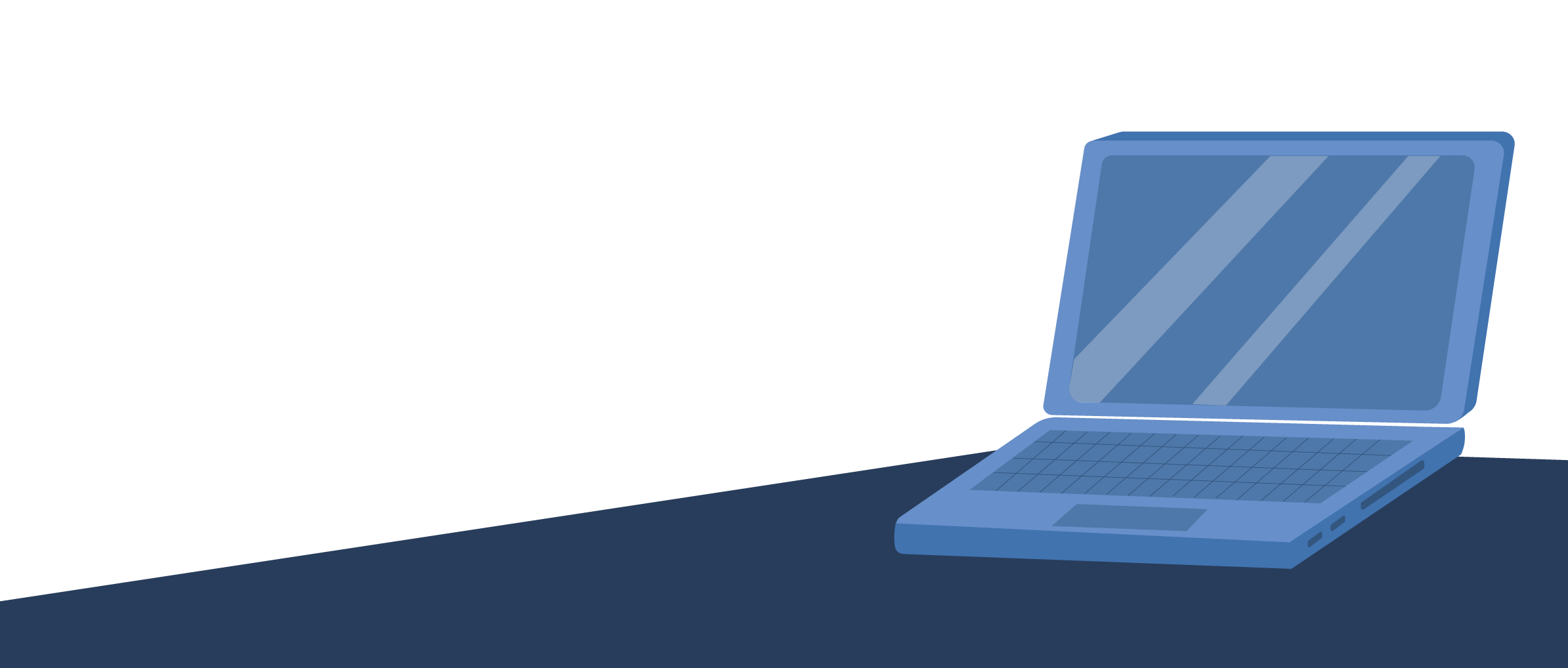 Una ilustración muestra una computadora portátil azul, abierta sobre una superficie oscura. Esta ilustración evoca el acceso a la información pública y sentencias judiciales a través de medios electrónicos, como portales oficiales en línea. Es una invitación visual a que cualquier persona pueda consultar las sentencias de la Suprema Corte desde su computadora, en un entorno accesible y claro.

