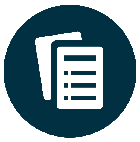 Icono de un documento con lupa que simboliza transparencia